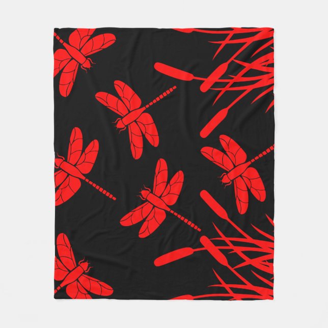 Dragonfly Patterned Decor Fleecefilt (Framsidan)