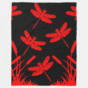 Dragonfly Patterned Decor Fleecefilt