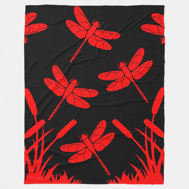 Dragonfly Patterned Decor Fleecefilt (Framsidan)