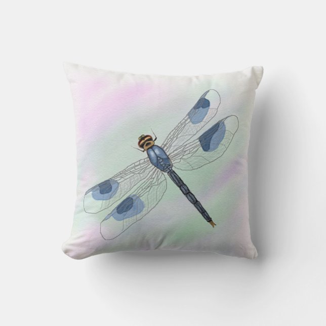 Dragonfly Pillow för vattenfärg Kudde (Framsida)