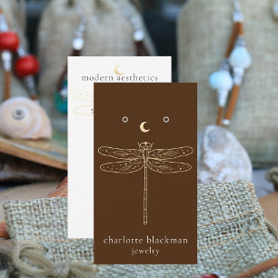 Dragonfly QR-kod Avbilda brunt Visning Card Visitkort