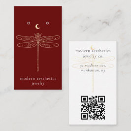 Dragonfly QR-kodläsarkort för röd Visning Visitkort