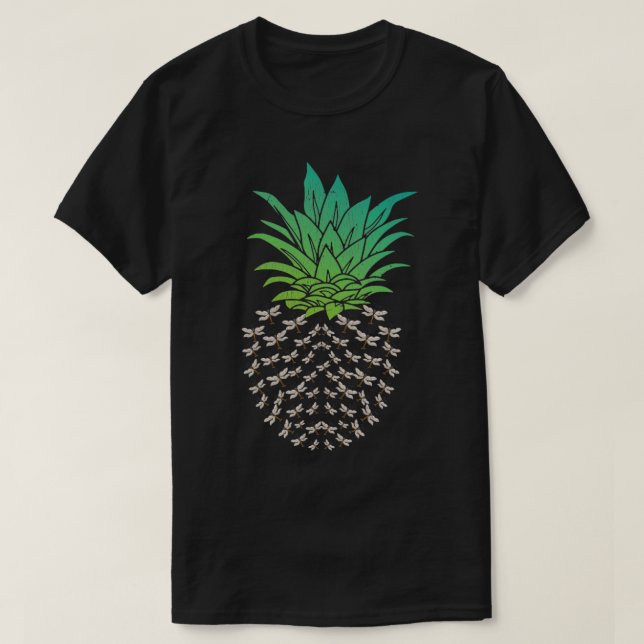 Dragonfly Retro Pineapple T Shirt (Design framsida)