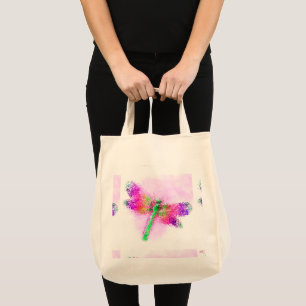 Dragonfly (rosa) av rostat glas tygkasse