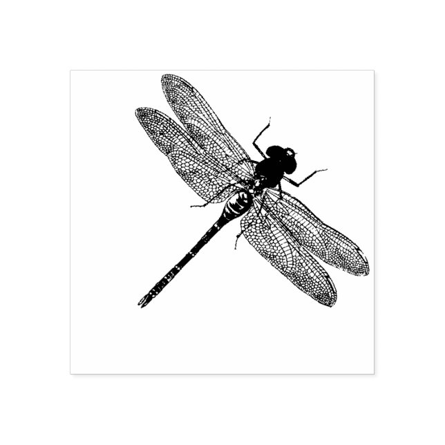 Dragonfly Rubber Frimärke Stämpel (Tryck)