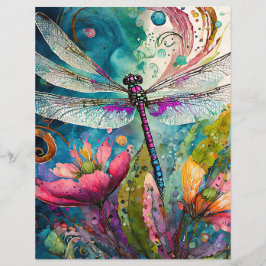Dragonfly Scrapbook Papper för bläck och Pen Water