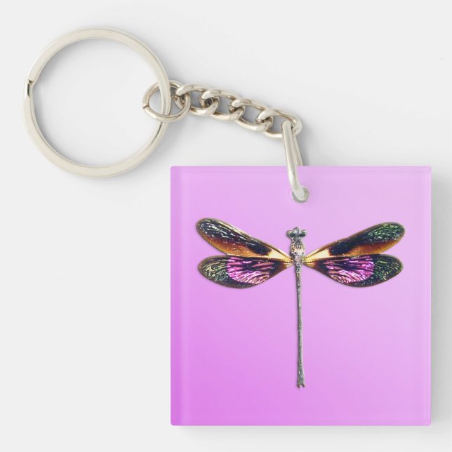 Dragonfly - silver, guld, lila och svart (Framsidan)