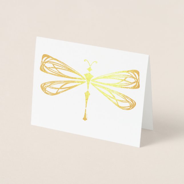 Dragonfly Sketch Foil Card Folierat Kort (Framsida)