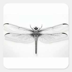 Dragonfly-skjorta av metall fyrkantigt klistermärke