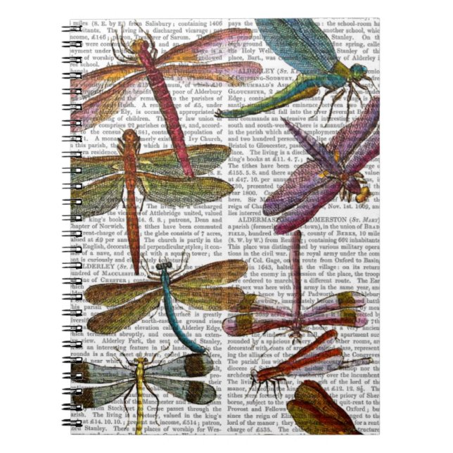 Dragonfly Skriv ut 3 Anteckningsbok Med Spiral (Framsidan)