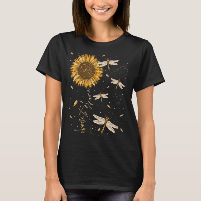 Dragonfly Solros Välj om du vill visa tillväxtsinn T Shirt (Framsida)