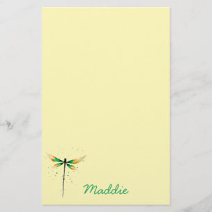 Dragonfly söt vattenfärgsillustration brevpapper