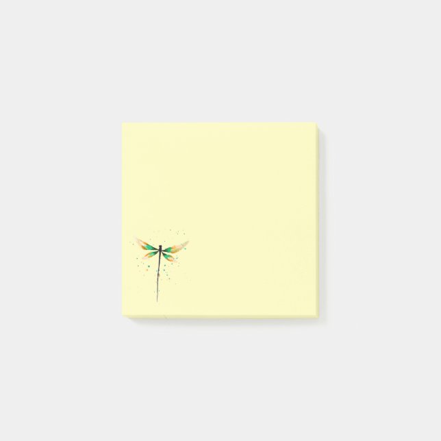Dragonfly söt vattenfärgsillustration post-it block (Framsida)