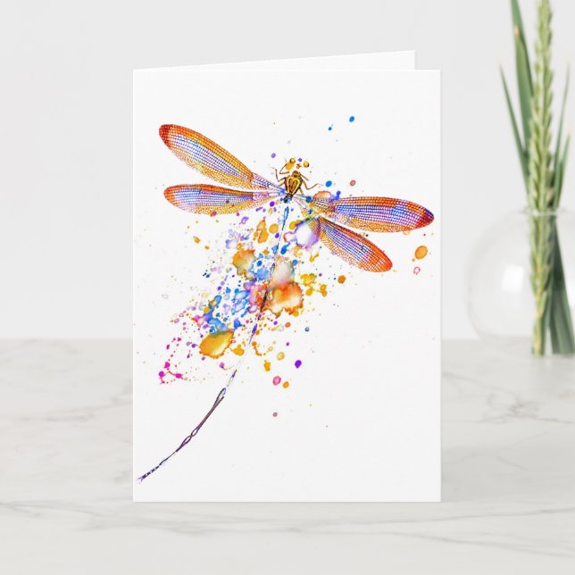 Dragonfly splatter kort (Framsida)