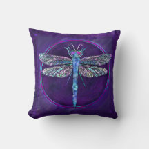 Dragonfly Square Pillow, judiskt tonad, Dreamy