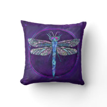 Dragonfly Square Pillow, judiskt tonad, Dreamy