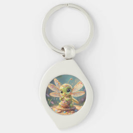 Dragonfly – Star Nectar of the Silent Night.6 Swirl Silverfärgad Nyckelring