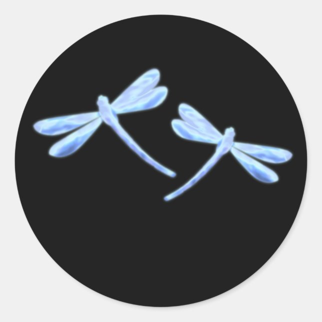 Dragonfly Stickers - isglöd Runt Klistermärke (Framsida)