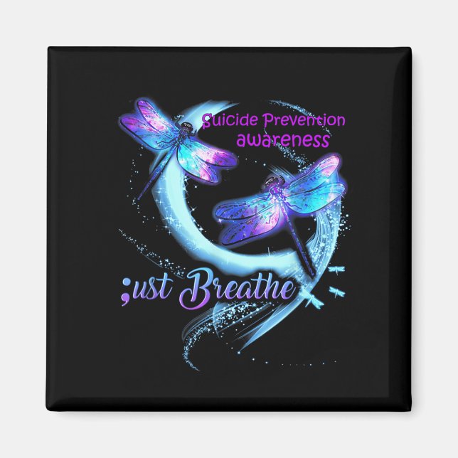 Dragonfly Suicide Prevention Awareness Warrior Sem Magnet (Framsidan)