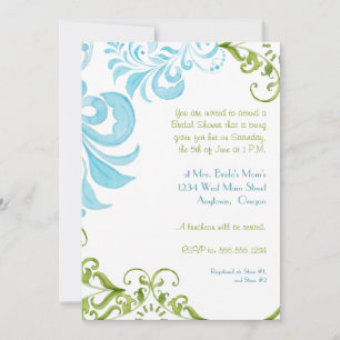 Dragonfly Swirls Rulla Chic Modern Blommigt Inbjud Inbjudningar
