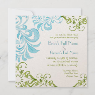 Dragonfly Swirls Rulla Chic Modern Blommigt Inbjud Inbjudningar