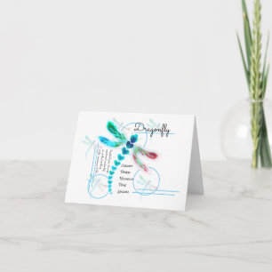Dragonfly Teal Note-kort Anteckningskort