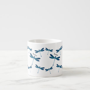 Dragonfly tecknad illustration espressomugg