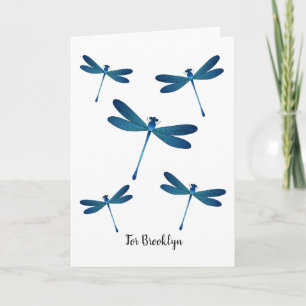 Dragonfly tecknad illustration kort