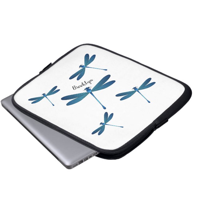 Dragonfly tecknad illustration laptop fodral (Framre botten)