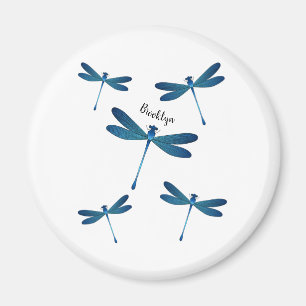 Dragonfly tecknad illustration magnet