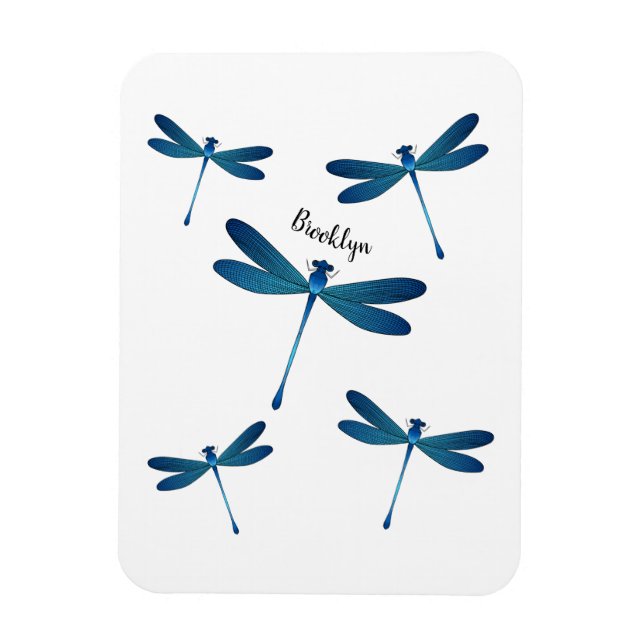 Dragonfly tecknad illustration magnet (Vertikal)
