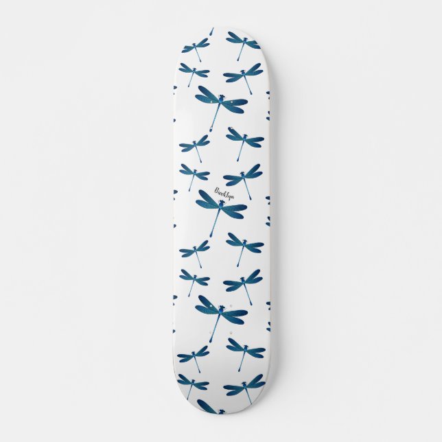 Dragonfly tecknad illustration mini skateboard bräda 18,5 cm (Framsida)