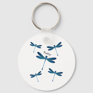Dragonfly tecknad illustration nyckelring