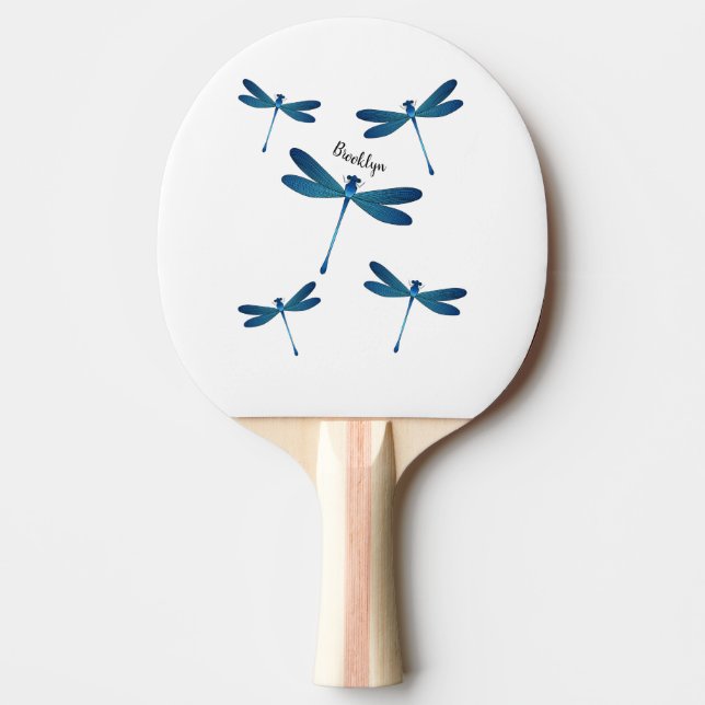 Dragonfly tecknad illustration pingisracket (Framsidan)