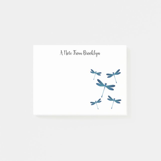 Dragonfly tecknad illustration post-it block (Framsida)