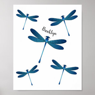 Dragonfly tecknad illustration poster