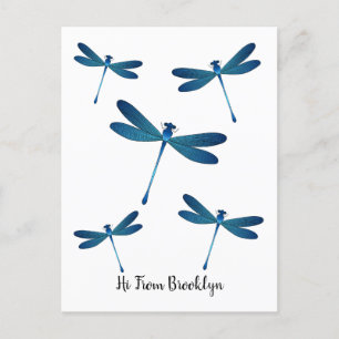 Dragonfly tecknad illustration vykort