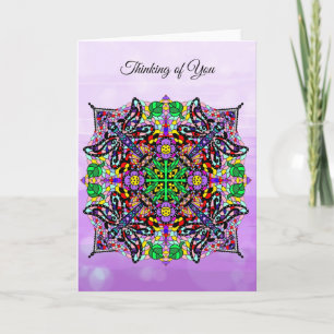Dragonfly Theckes Mandala Colorful Thinking Kort