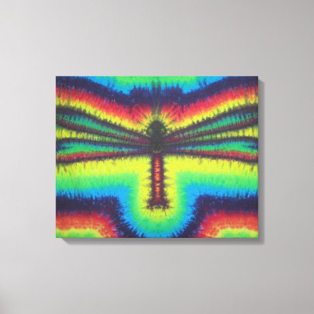 Dragonfly Tie Dye Wrapped Canvas (Framsida)