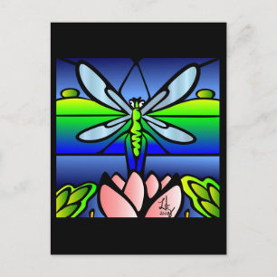 Dragonfly Tiffany Stil vykort