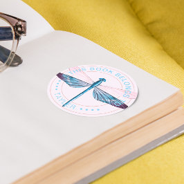 Dragonfly Tillhöret Bok till Runt Klistermärke