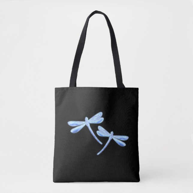 Dragonfly Tote Bag - Isblå Glöd Tygkasse (Framsida)