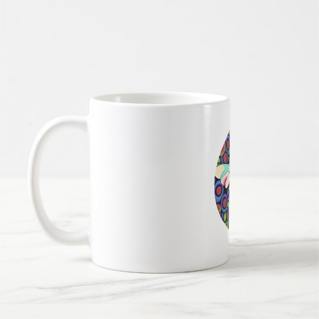 Dragonfly Vacker, färglös och ornat Kaffemugg (Vänster)