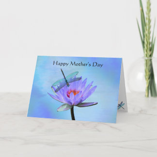 Dragonfly Vatten Lily Mors dag hälsningskort Kort