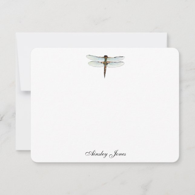 Dragonfly-vattenfärg Tack Kort (Framsida)