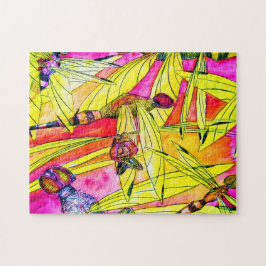 Dragonfly vattenfärgsfärgning pussel