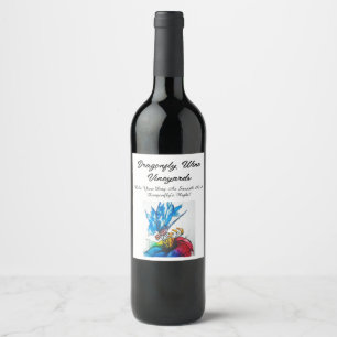 DRAGONFLY VIN VINYARDS VINFLASKA ETIKETT