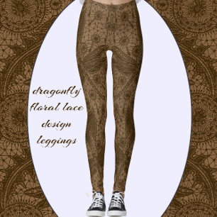 Dragonfly Vingar Finare Blommigt Dream Leggings