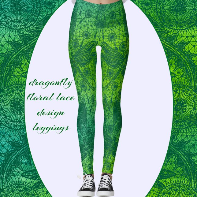 Dragonfly Vingar Finare Blommigt Dream Leggings (Skapare uppladdad)