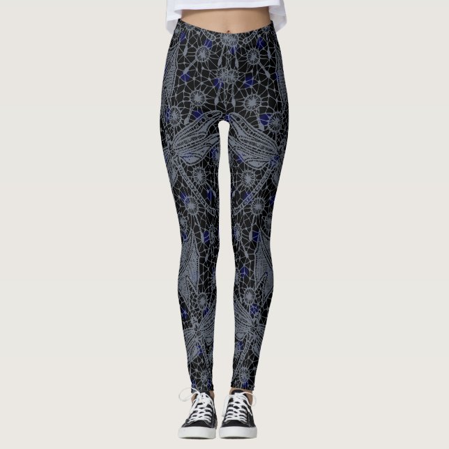 Dragonfly Vingar Finare Blommigt Dream Leggings (Framsida)